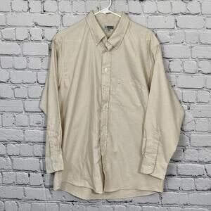 2/$20 Edwards Tan Long Sleeve Button Front Shirt Size L | Classic Workwear Style